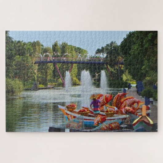 Fonteinen en libellenbrug, Singapore Legpuzzel (Horizontaal)