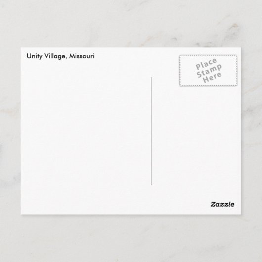 Fonteinen en Rozen Welkom bij Unity Village Briefkaart (Achterkant)