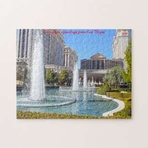 Fonteinen in Las Vegas Nevada.Kerstgroeten Legpuzzel