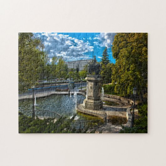 Fonteinen van Madrid. Legpuzzel (Horizontaal)