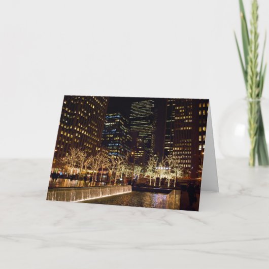 Fonteinverlichting New York City Feestdagen Kaart (Voorkant)