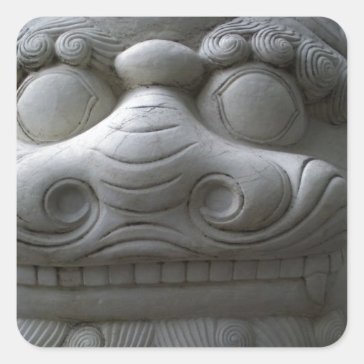 Foo Dog Face Vierkante Sticker (Voorkant)