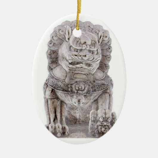 Foo Dog Keramisch Ornament (Voorkant)