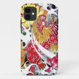 Foo Dog & Lotus Tatoeageontwerp Case-Mate iPhone Case