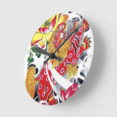 Foo Dog & Lotus Tattoo Design Ronde Klok (Hoek)