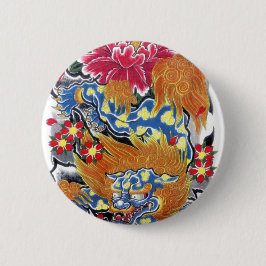 Foo Dog & Sakura Ronde Button 5,7 Cm
