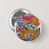Foo Dog & Sakura Ronde Button 5,7 Cm (Voorkant /achterkant)