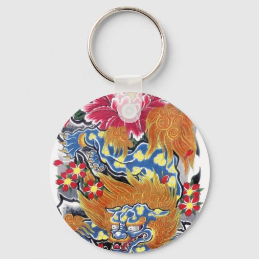 Foo Dog & Sakura Sleutelhanger (Voorkant)