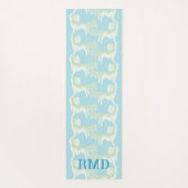 Foo Dog Waltz in Green and Aqua Personalized Yogamat (Achterkant)