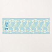 Foo Dog Waltz in Green and Aqua Personalized Yogamat (Voorkant (horizontaal))