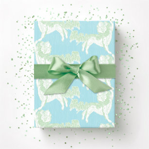 Foo Dog Waltz in Groen en Aqua Cadeaupapier