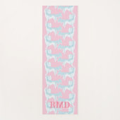 Foo Dog Waltz in Pink and Aqua Personalized Yogamat (Voorkant)