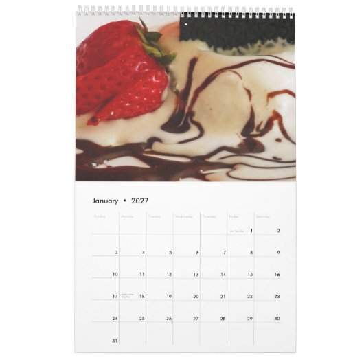Food 12-maands Wall Calendar Kalender (Jan 2027)