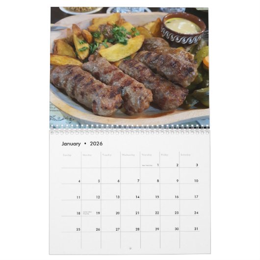 Food 2026 calendar kalender (Jan 2026)