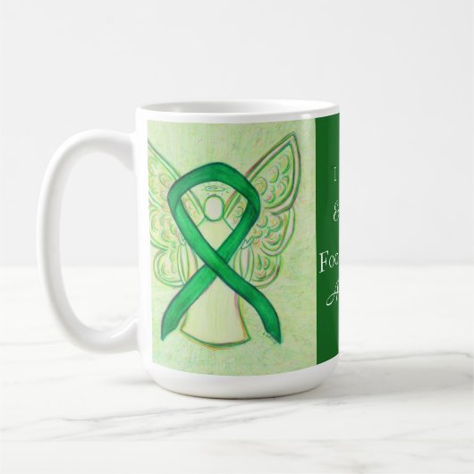 Food Allergies Awareness Ribbon Angel Custom Mok (Links)