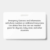 Food Allergy Alert Aangepaste foto badge (Back)