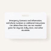 Food Allergy Alert Aangepaste foto badge (Achterkant)