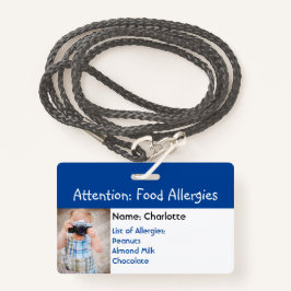 Food Allergy Alert Aangepaste foto badge