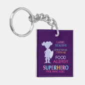 Food Allergy Alert Girl Superheld Kinder Custom Sleutelhanger (Voorkant Links)