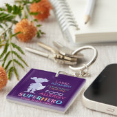 Food Allergy Alert Girl Superheld Kinder Custom Sleutelhanger (Voorkant Rechts)