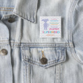 Food Allergy Alert Superheld Girl Button (In situ)