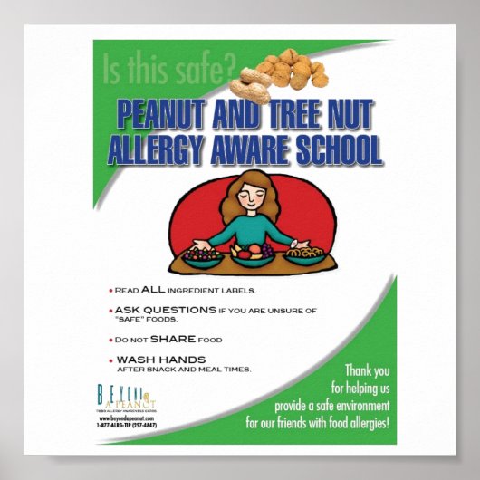 Food Allergy Aware School Poster (Voorkant)