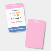 Food Allergy Badge (Voor- en achterkant)