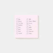 Food Allergy Checklist Sticky Notes for Kitchen (Voorkant)