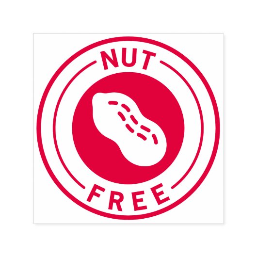 Food Allergy Icon Peanut Free Zelfinktende Stempel (Design)