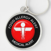 Food Allergy Medical Alert - Button Sleutelhanger (Voorkant)