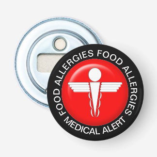 Food Allergy Medical Alert Sleutelhanger Button Flesopener