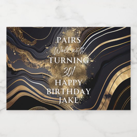 Food and Beverage Label Set Sparkling Wijnetiket (Enkel label)