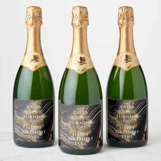 Food and Beverage Label Set Sparkling Wijnetiket (Flessen)