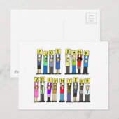 Food Bank Volunteer, Cartoon Group. Briefkaart (Voorkant / Achterkant)