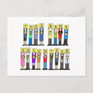 Food Bank Volunteer, Cartoon Group. Briefkaart