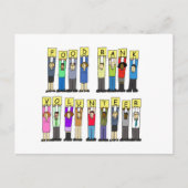 Food Bank Volunteer, Cartoon Group. Briefkaart (Voorkant)