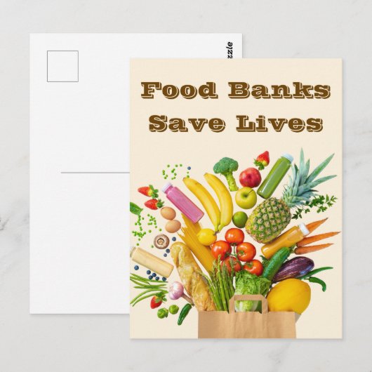 Food Banks Save Lives Briefkaart (Voorkant / Achterkant)
