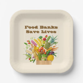 Food Banks Save Lives Papieren Bordje