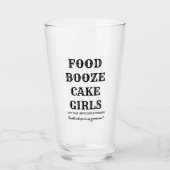 Food Booze Cake Girls - Grappig Groomsman voorstel Glas (Voorkant)