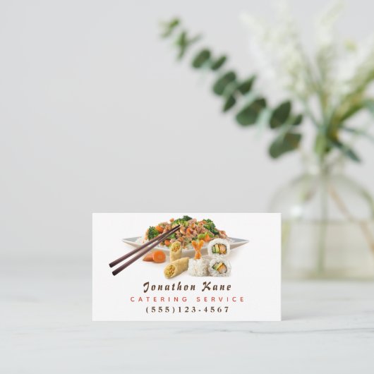 Food Bord Design Catering Chef Service Visitekaartje (Staand voorkant)