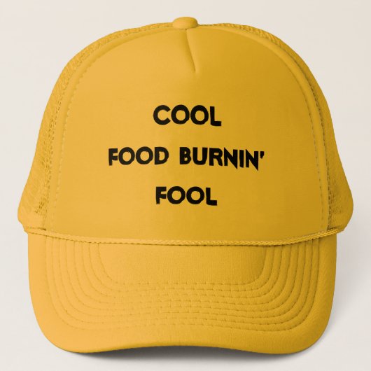 Food Burnin Fool Funny Quote Trucker Pet (Voorkant)