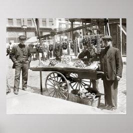Food Cart in Little Italy, 1908.  foto Poster