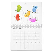 Food cartoon illustratie kalender (Feb 2026)