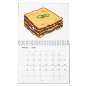 Food cartoon illustratie kalender (Feb 2026)
