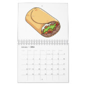 Food cartoon illustratie kalender (Jan 2026)