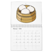 Food cartoon illustratie kalender (Feb 2026)