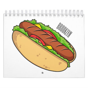 Food cartoon illustratie kalender