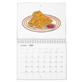 Food cartoon illustratie kalender (Jan 2026)