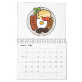 Food cartoon illustratie kalender (Mar 2026)