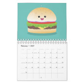 Food cartoon illustratie kalender (Feb 2027)